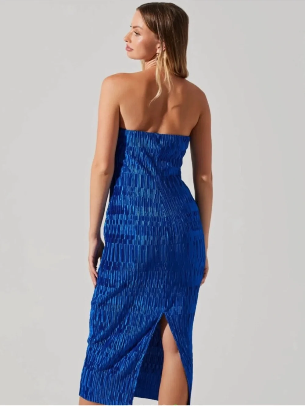 Astr René Strapless Cobalt Blue Midi Dress - Picture 5 of 5